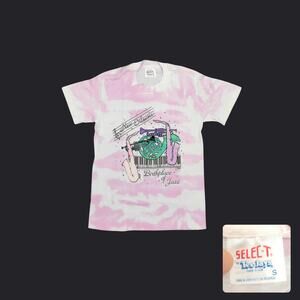 Vintage Tee Jays New Orleans Jazz Pink Tie Dye Single Stitch T-Shirt Womens S